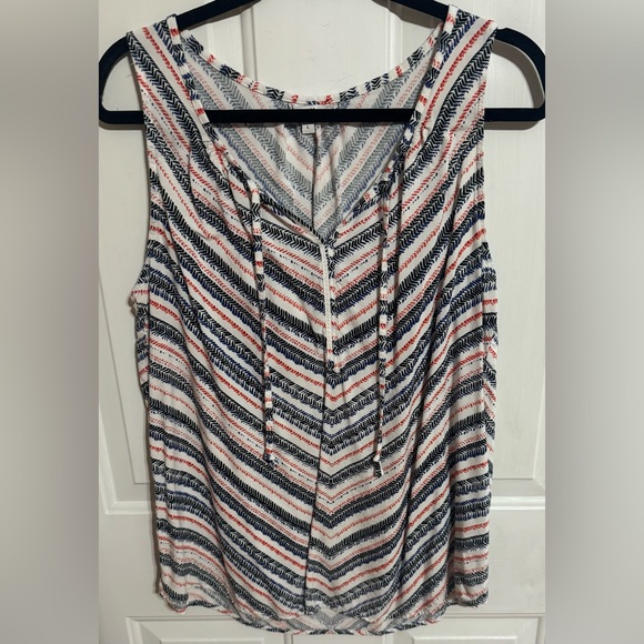 Sonoma Tops - Red White and Blue Sleeveless Blouse